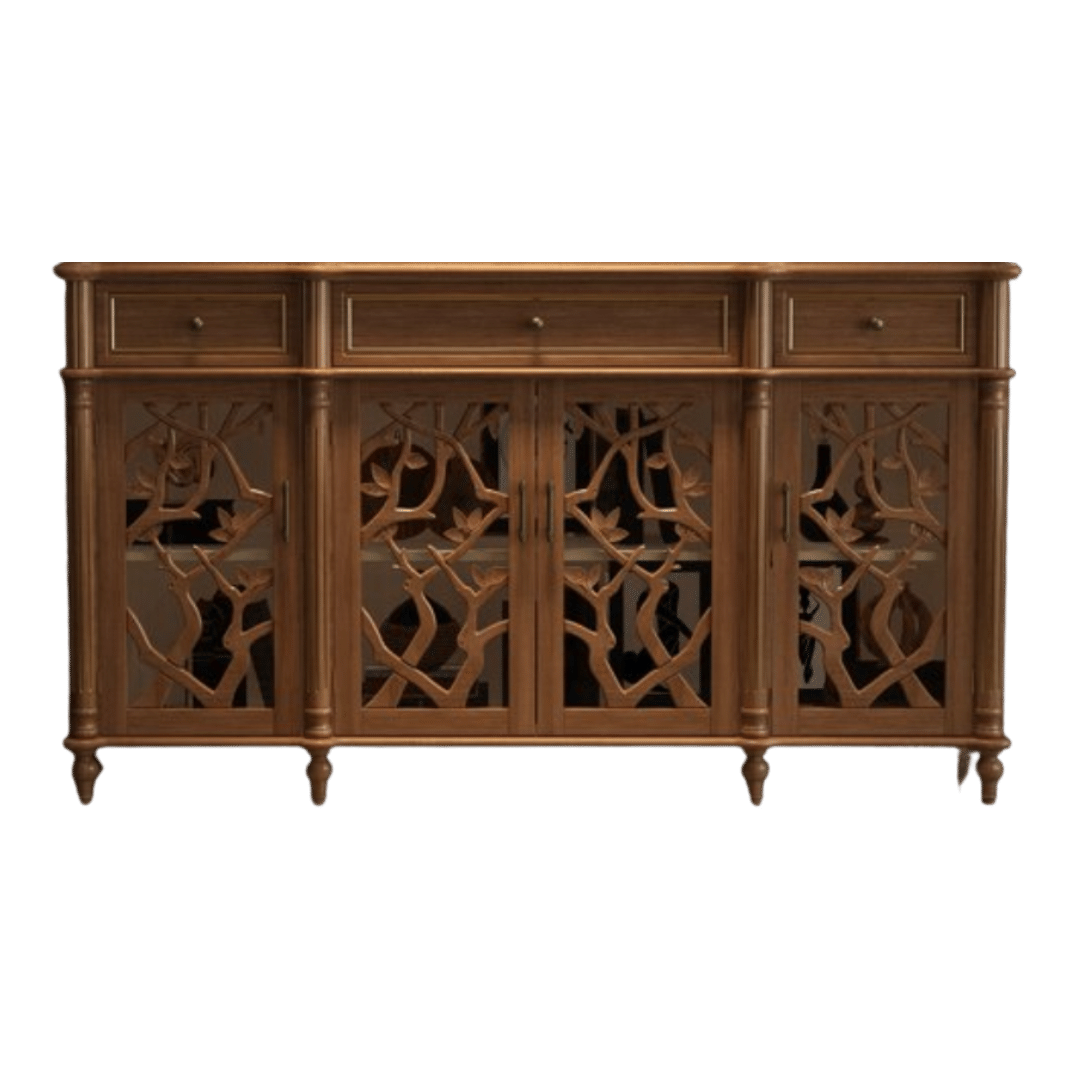 Hitow Wood Sideboard Buffet with 3 Drawers