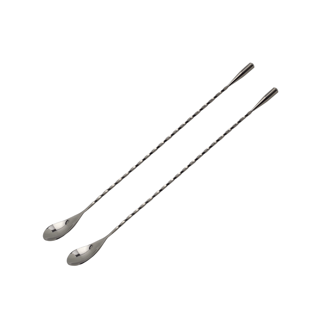 2.5” Stainless Steel Cocktail Mixing Spoon, Long Handle Spiral Design with Weighted Teardrop End (Set of 2) (Copy)