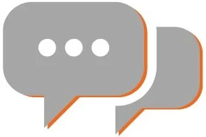 two grey speech or chat bubbles
