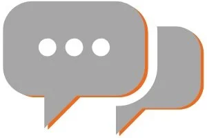 two grey speech or chat bubbles