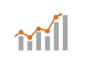 grey and orange bar chart to show increased engagement