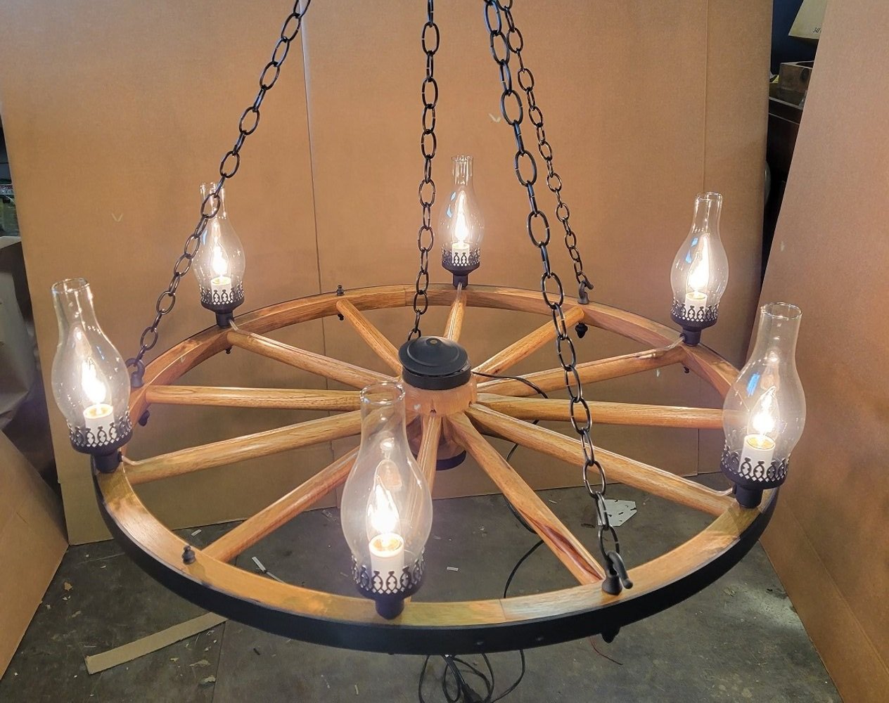 Wagon Wheel Chandeliers —