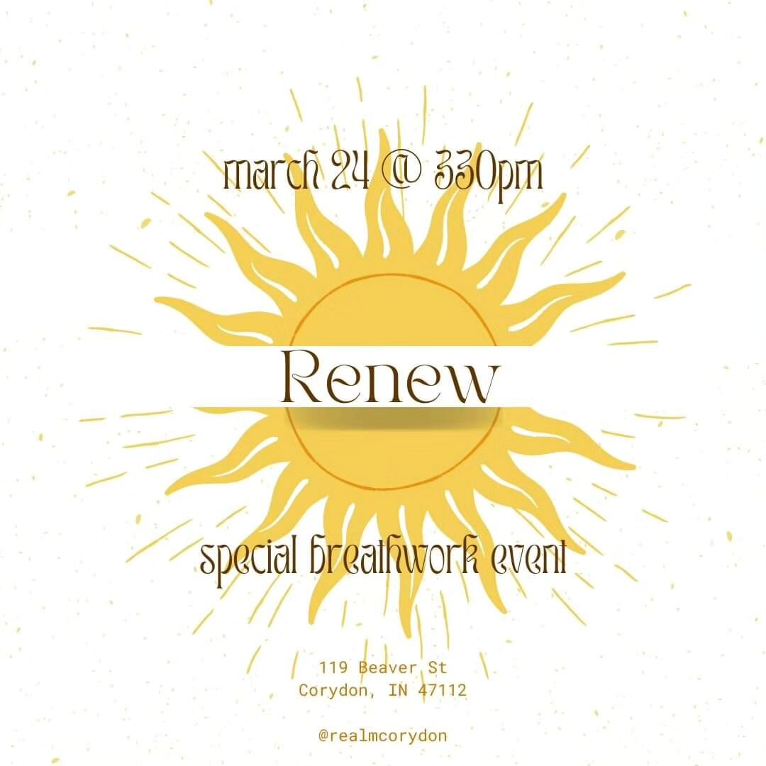 RENEW - Special Breathwork Event

Renew yourself in this special breathwork session that focuses on clearing the body of stagnant energetic debris and alchemizing the body/mind/soul connections.

This session will be a long-form breathing style, inte
