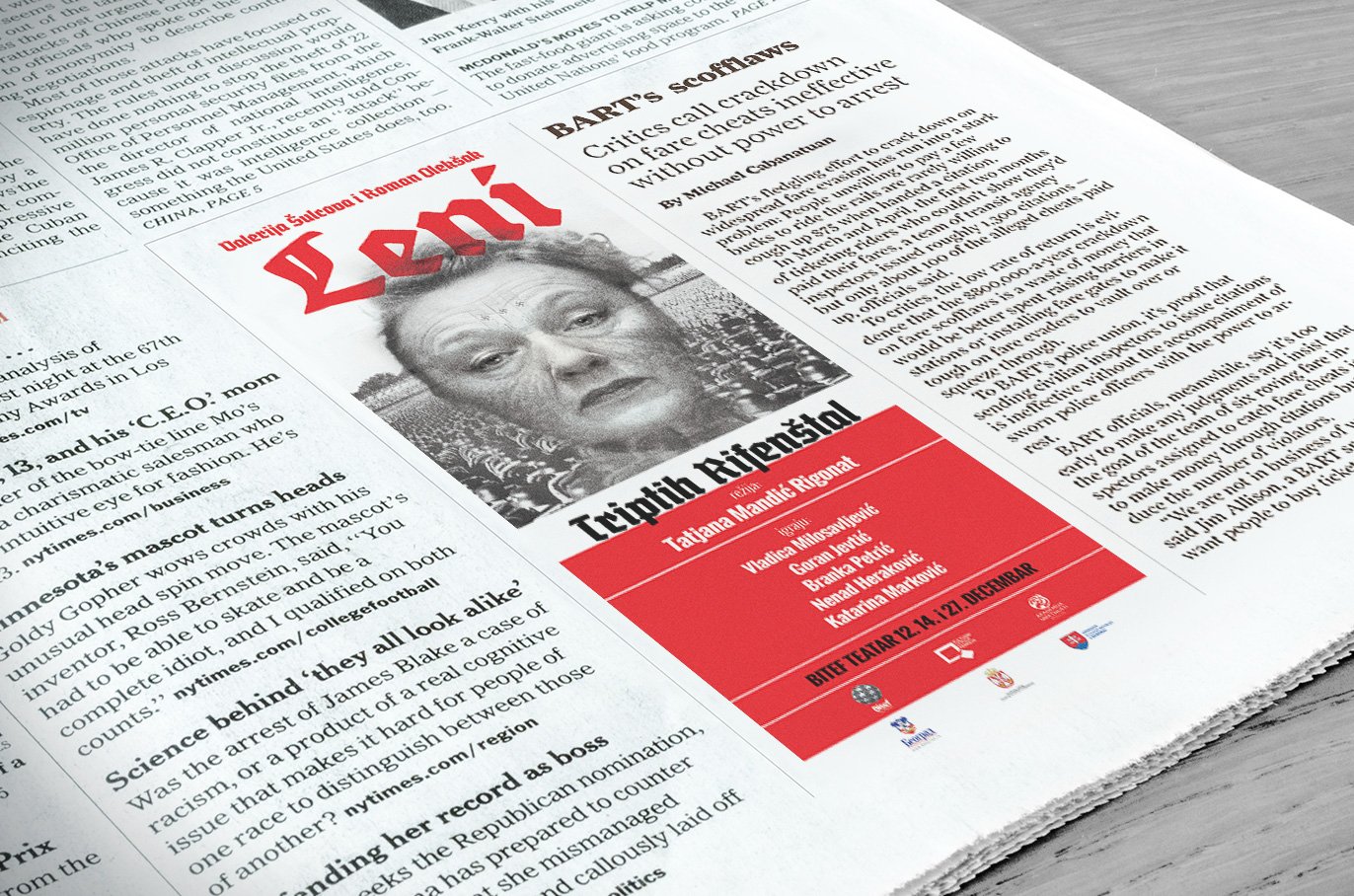 "Leni" - theatre play poster, billboard and brochure