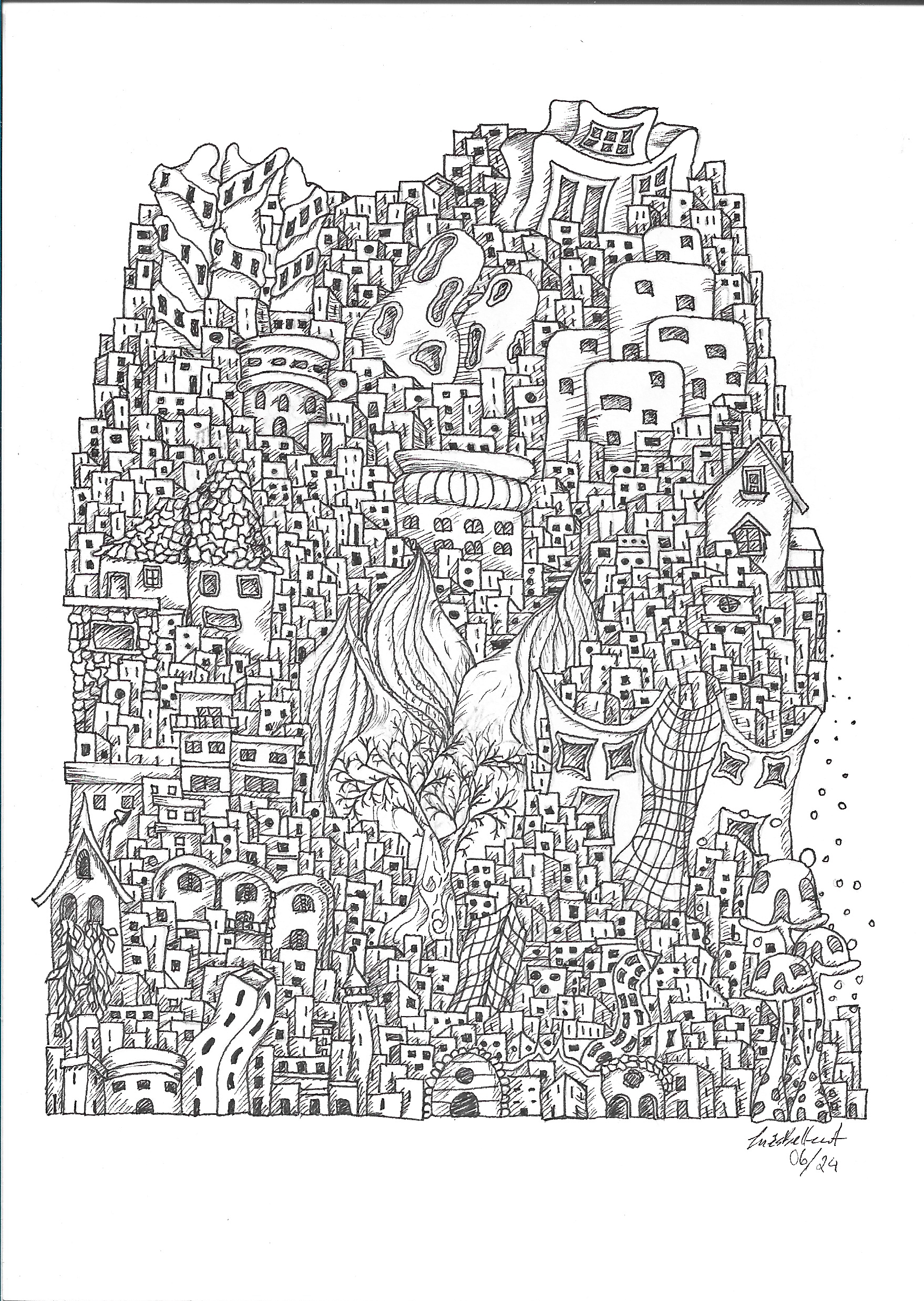 Nowhere Serie 3/3; 
Caneta Tinta da China; 
148 x 210 mm