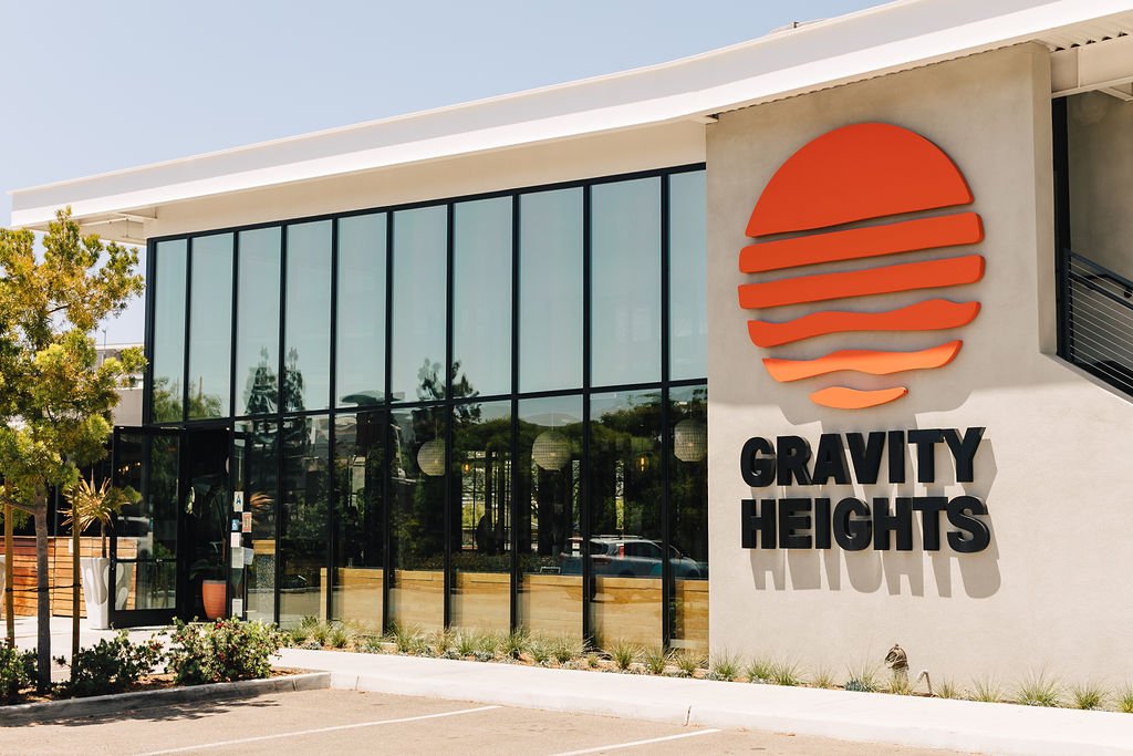 Gravity Heights exterior logo and signage