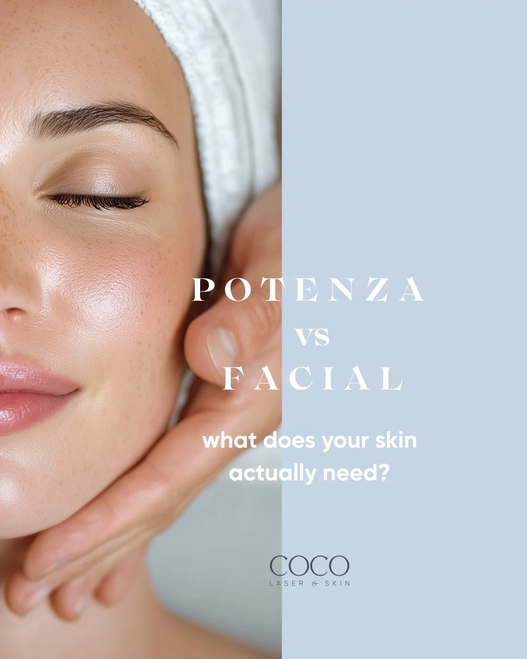 A facial and Potenza can both be amazing for your skin, but they are not the same treatment and are not meant to produce the same result.⁠
⁠
🤍A facial is a great option when your skin needs cleansing, hydration, gentle exfoliation, maintenance, and 