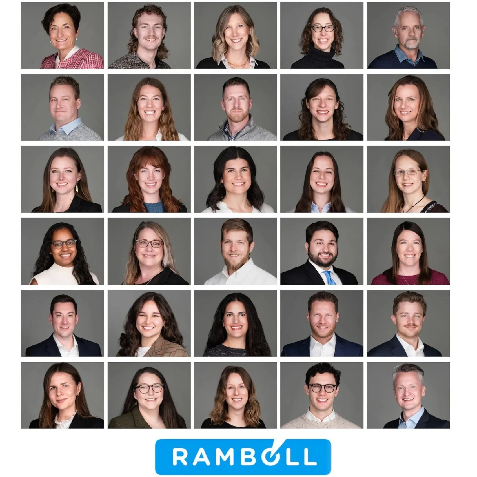 Corporate Headshots Denver photo 5x6 grid of 30 People