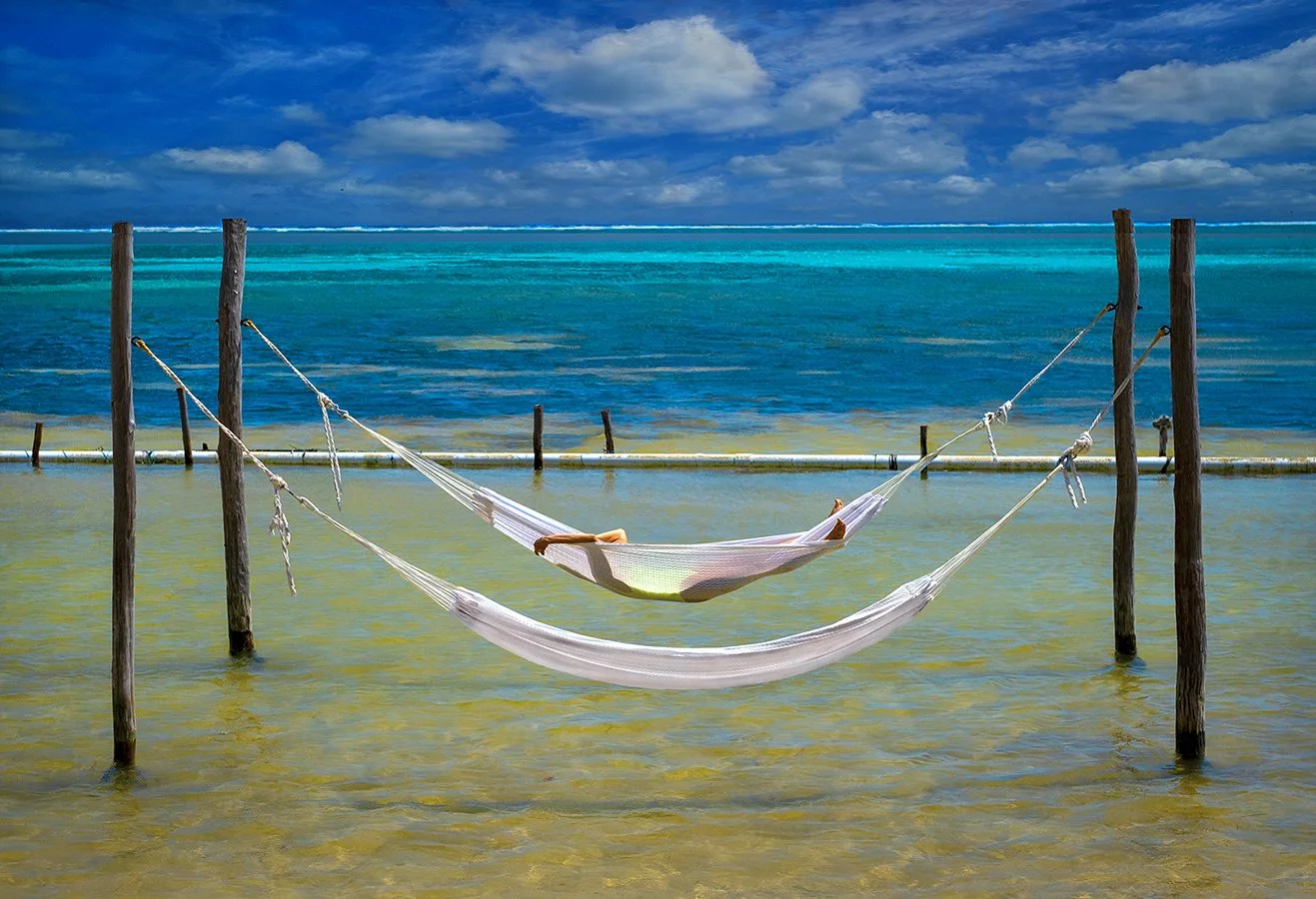 Raffi & hammocks - Caribbean Sea - Ambergris Caye, Belize 2024