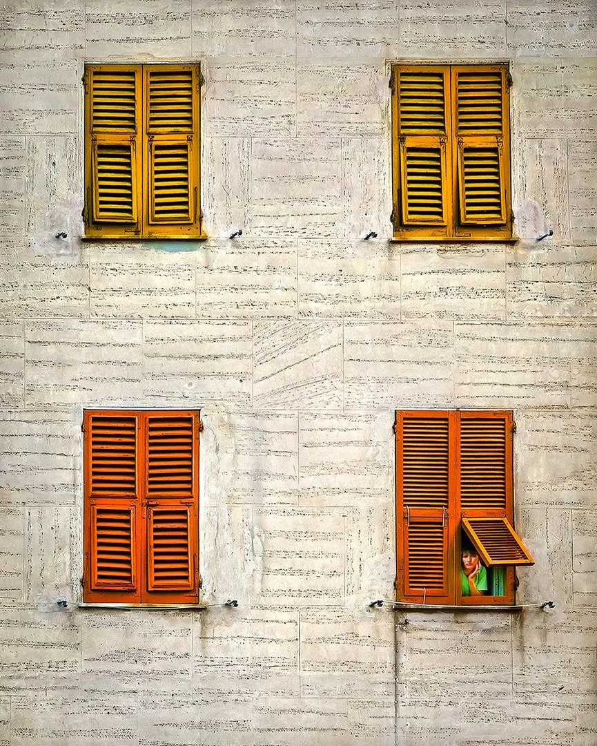 Woman in window  -  Monterosso - Cinque Terre, Italy  2008