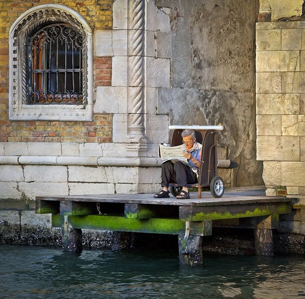 Morning newspaper - Grand Canal - Venice, Italy 2008