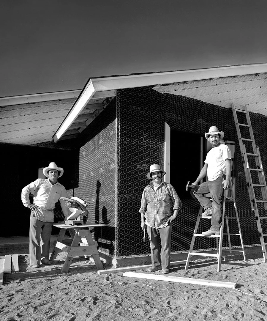 Migrant farmworkers -building their own homes - central valley - Delano, California  1992 - Sinar X 4X5 - client: Bank of America