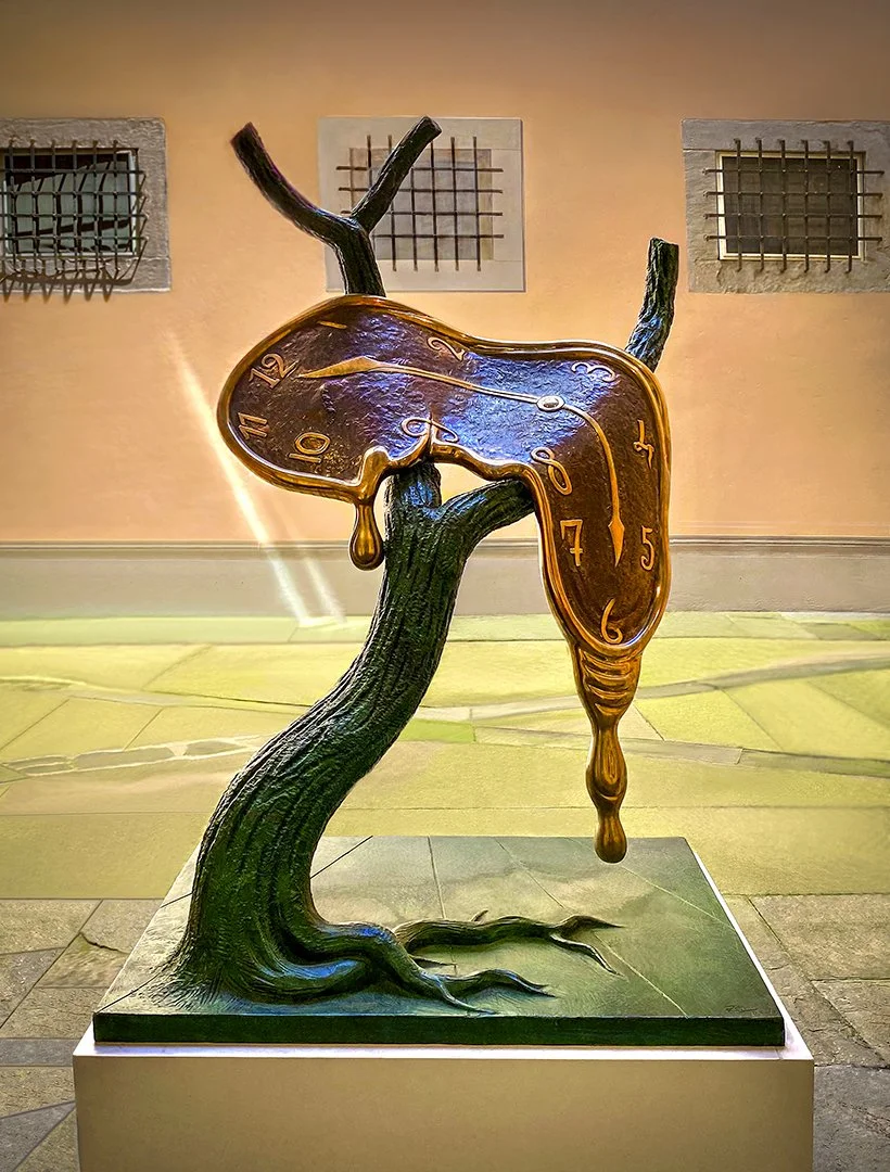 Time Slipping Away...Melting Clock - Salvadore Dali sculpture - Cortona, Italy 2024