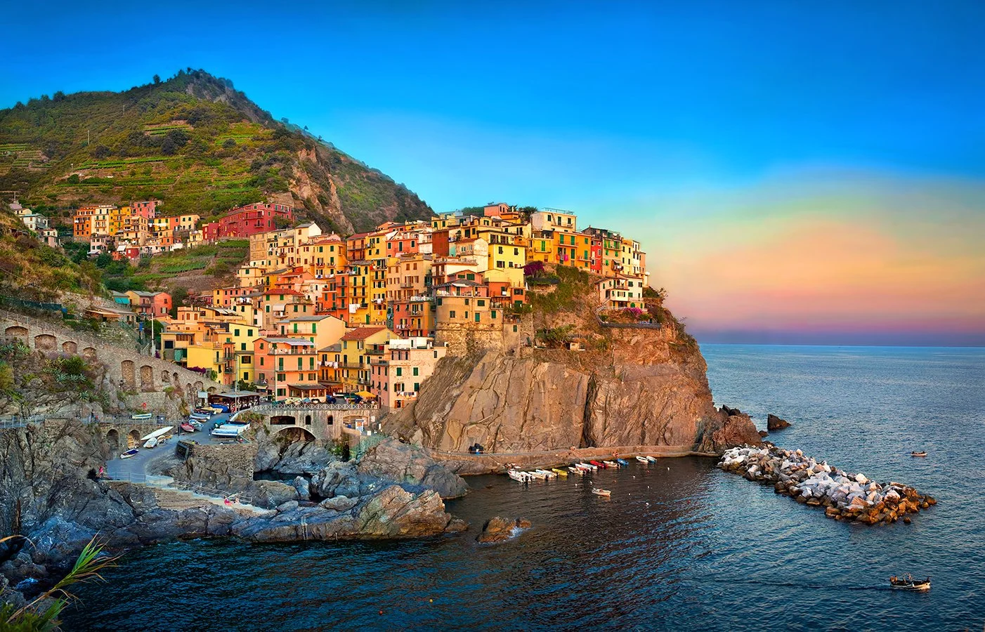 Manarola at sunset  -  Cinque Terre, Italy  2008