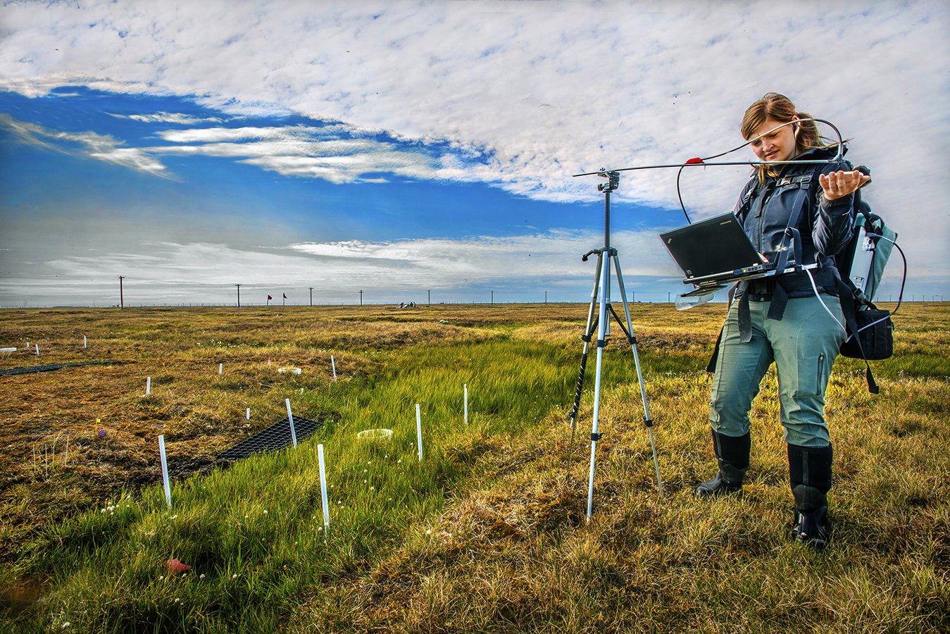 Thawing Permafrost - solar temperature research -  LBNL/NGEE Climate Change project                                Utqiagvik (Barrow), northern Artic coast, Alaska 2013  -  client: US Dept. of Energy