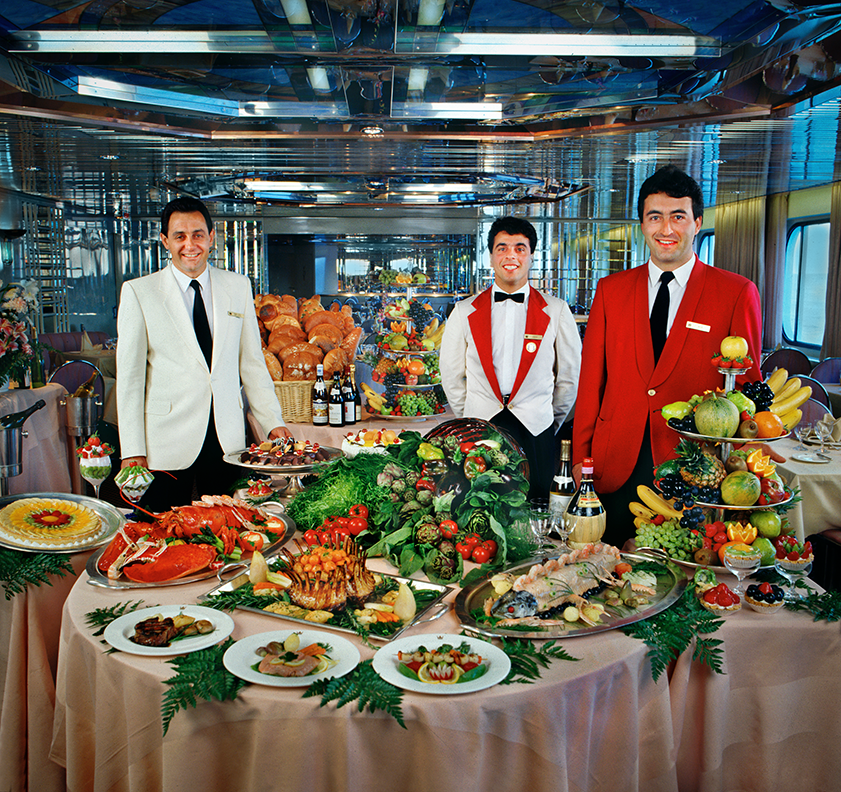 Royal Odyssey Dining spread for Annual Report - off coast of Sicily, Italy 1992 - client: Royal Cruise Line