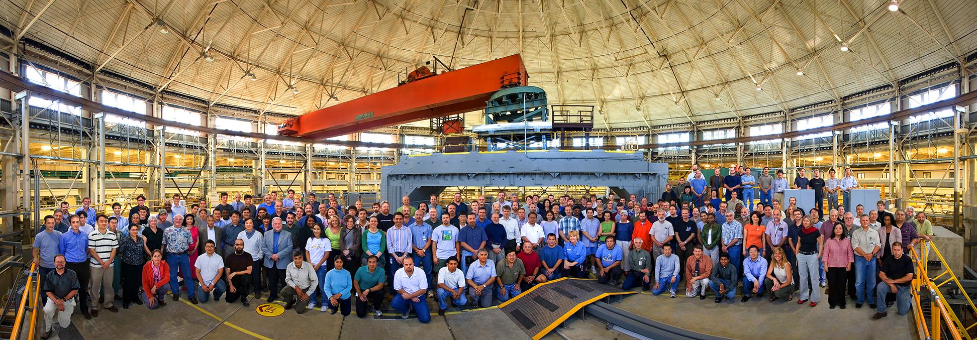 Advanced Light Source (ALS) Scientific Staff on top of Accelerator ring with the 88 inch Cyclotron - Lawrence Berkeley National Lab - Berkeley, California 2006 - client: US Dept. of Energy 