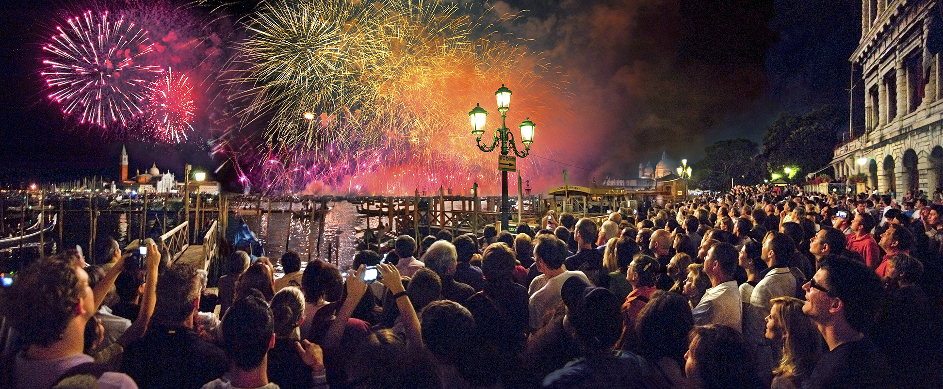 Redentore Festival Fireworks from St. Marks Piazza - Venice, Italy 2008