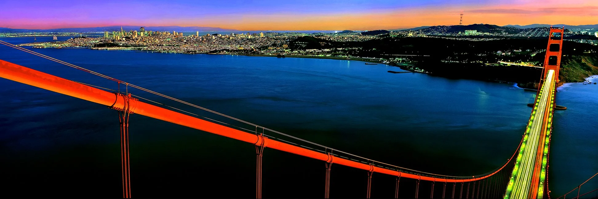 Golden Gate Bridge & San Francisco - PG&E GG Bridge Lighting project - December 1993 - Fujifilm GS6x17 - client: Pacific Gas & Electric