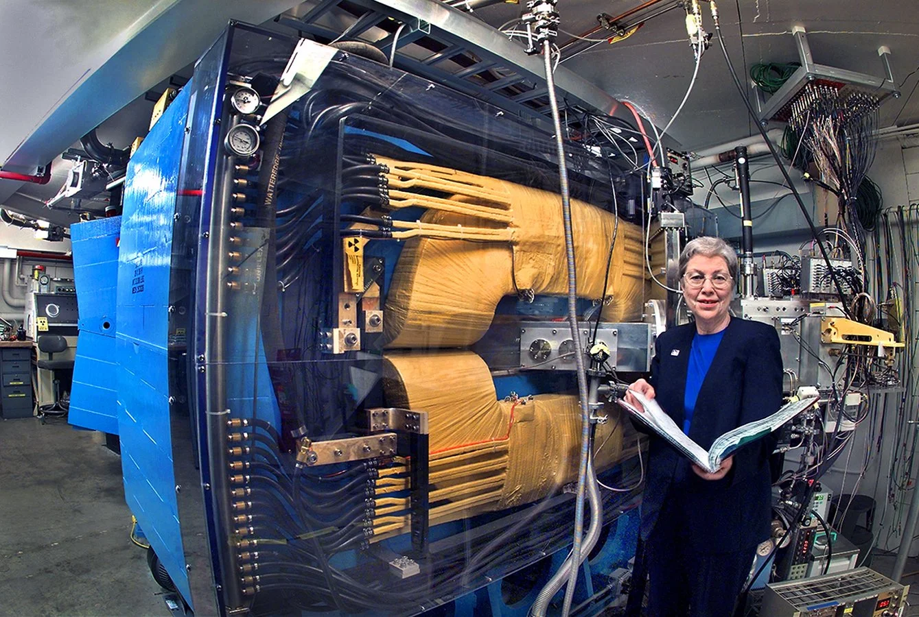 Darleane Hoffman at the Berkeley Gas Separator (BGS) - LBNL Nuclear Chemist 2001 - client: US Dept. of Energy