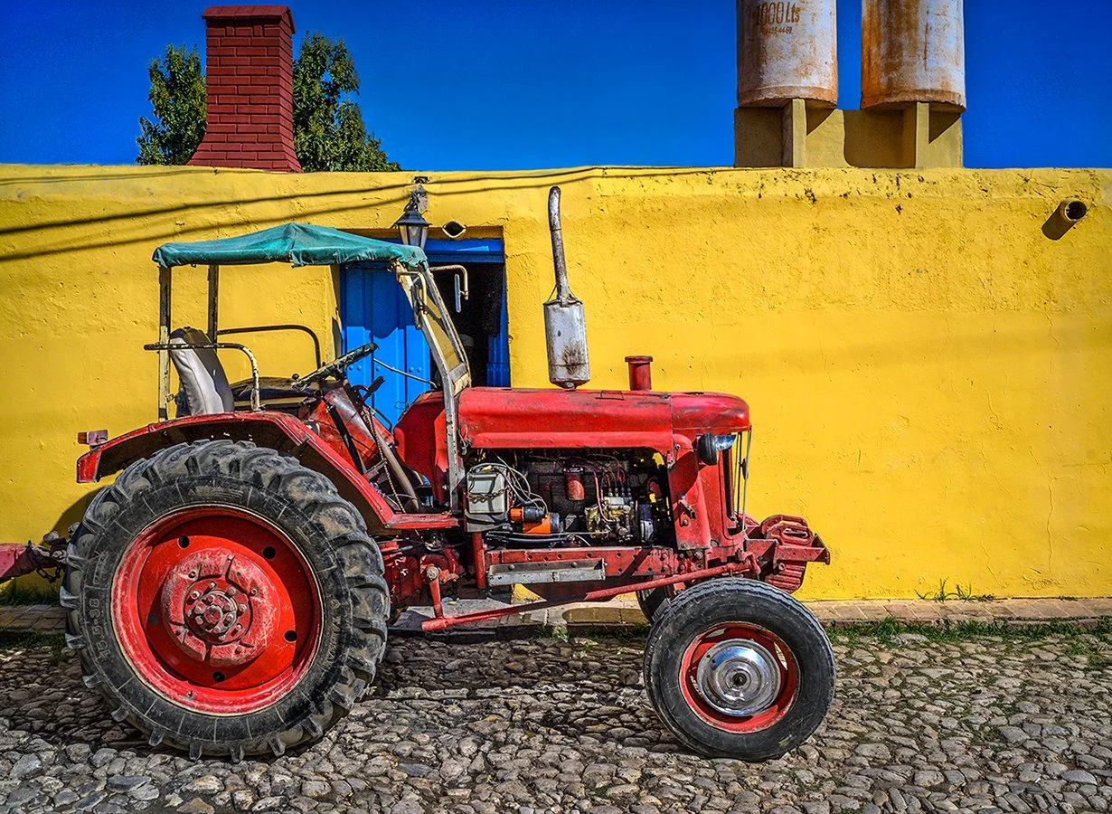 Red Tractor - early morning - streets of Trinidad, Cuba 2019