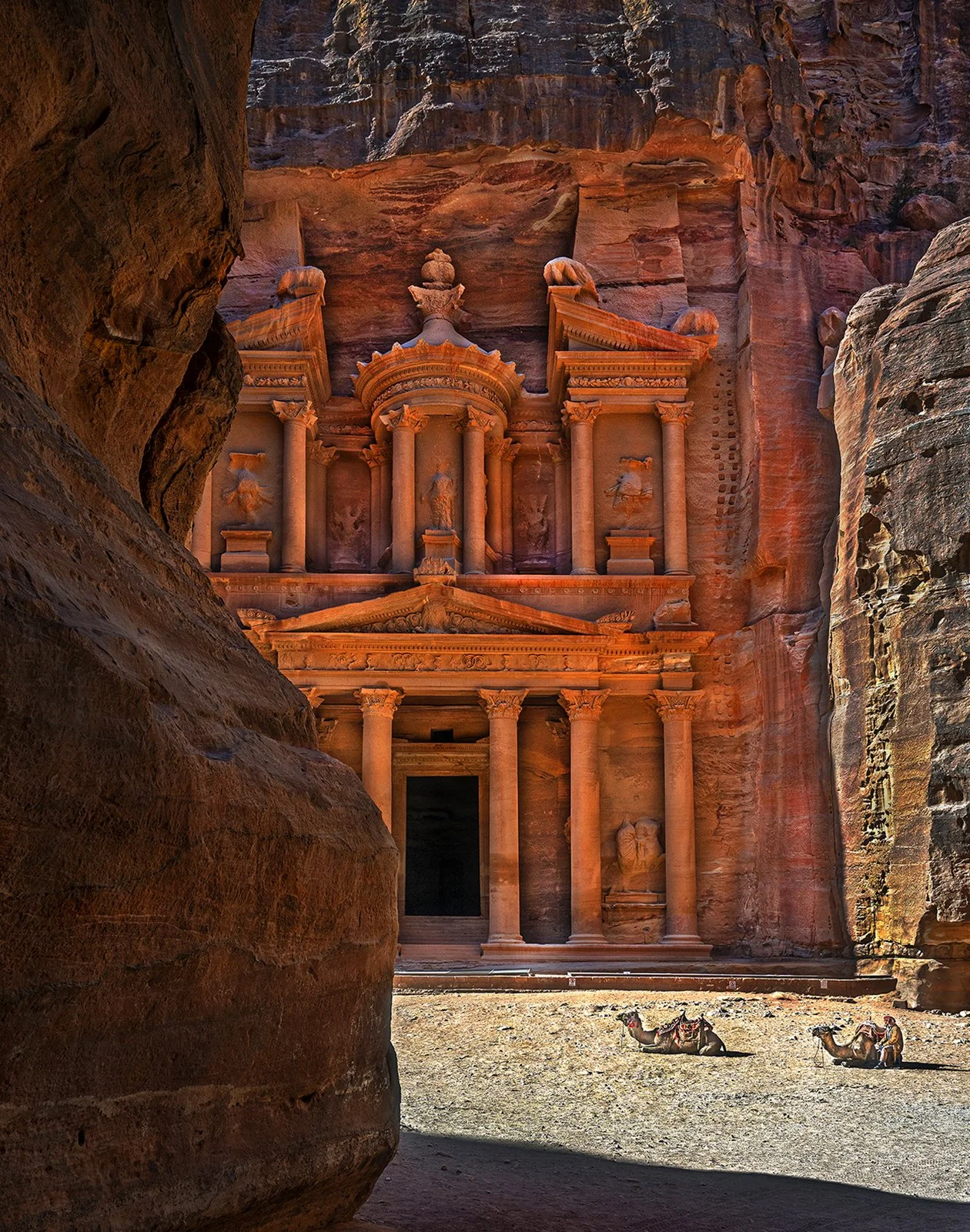 The Treasury Monument in the Siq - Petra, Jordan 2024