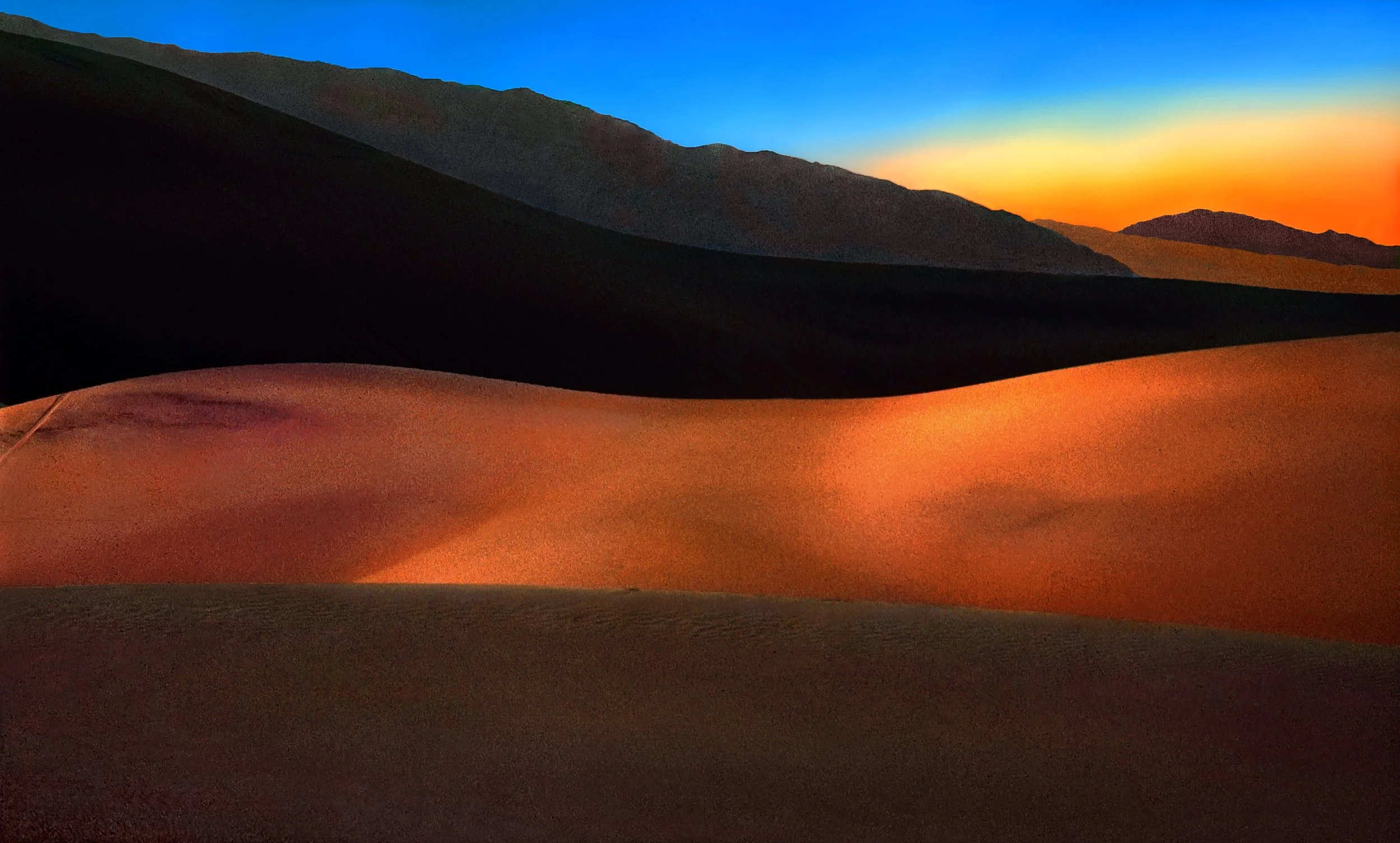 Sunset over sand dunes at Stovepipe Wells, Death Valley, California 1993 - client: Pacific Gas & Electric