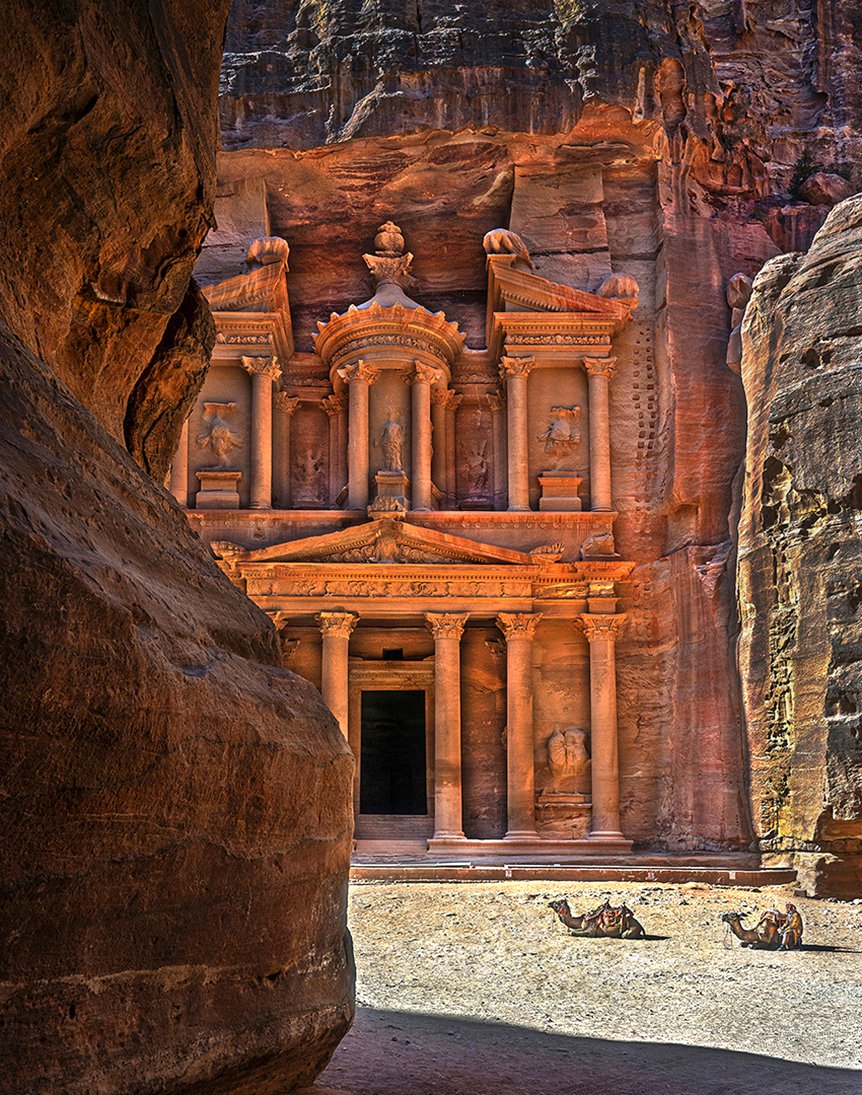 The Treasury Monument in the Siq - Petra, Jordan 2024
