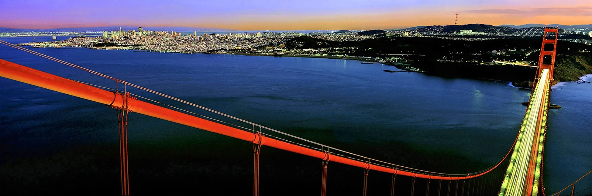 Golden Gate Bridge & San Francisco - PG&E GG Bridge Lighting project - December 1993 - Fujifilm GS6x17 - client: Pacific Gas & Electric