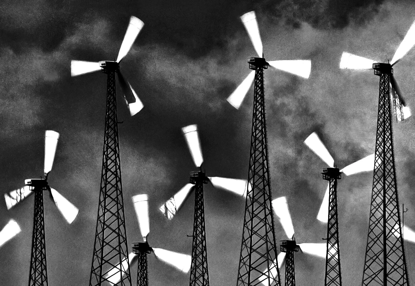 Wind Turbine farm - Altamont Hills, Hwy 5 - central California 1992 - client: Pacific Gas & Electric