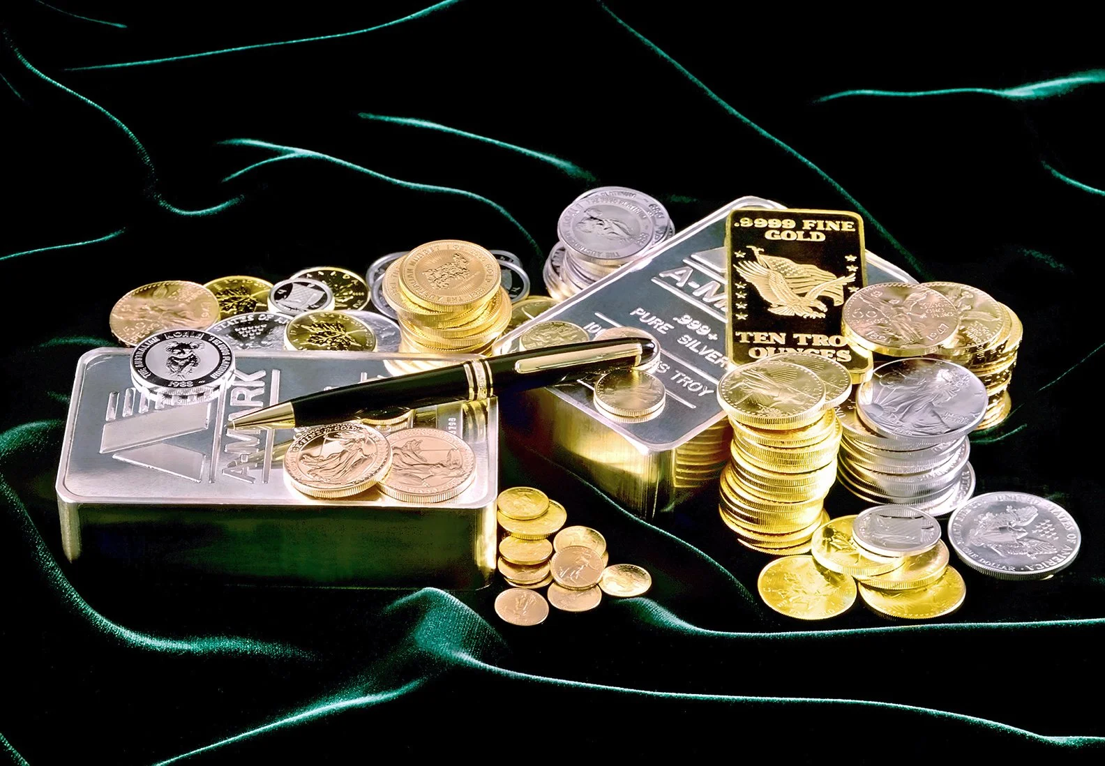 Gold & Silver Bullion - Bank of America vault - Los Angeles, California  1989 - Sinar X 4x5 camera   client: Bank of America