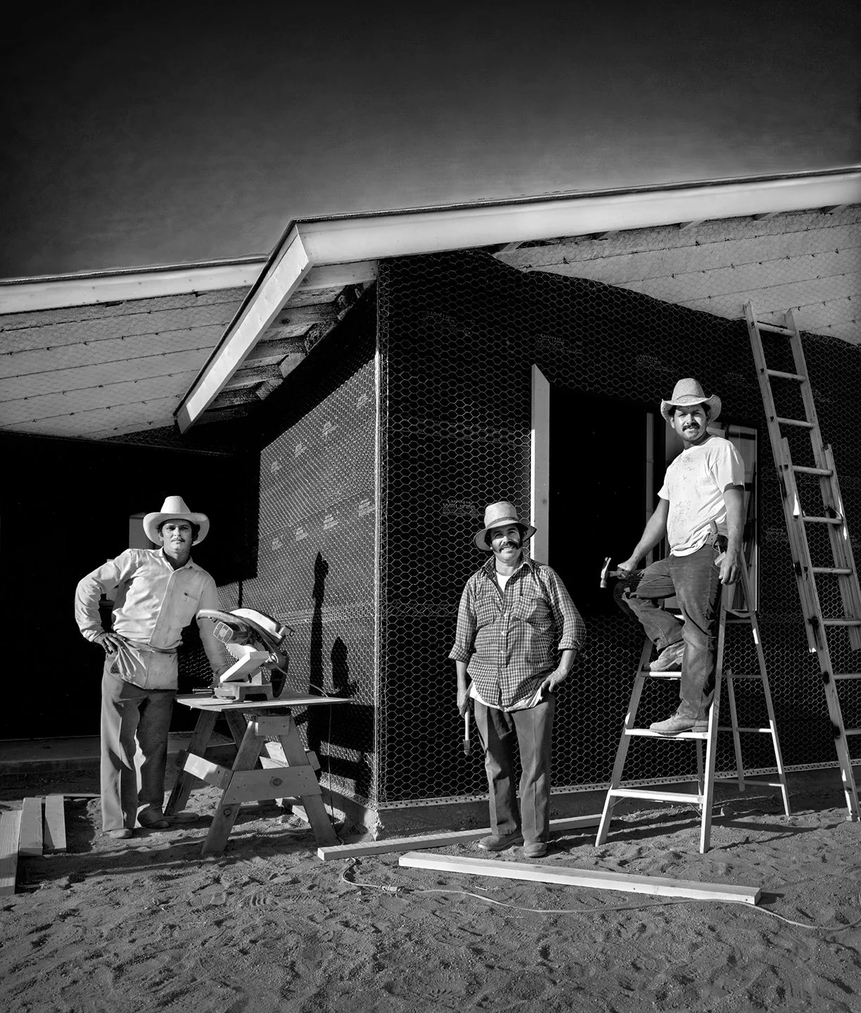 Farmworkers building their own homes - Delano, California 1992 - Sinar X 4X5 - client: Bank of America - Community Reinvestment Act