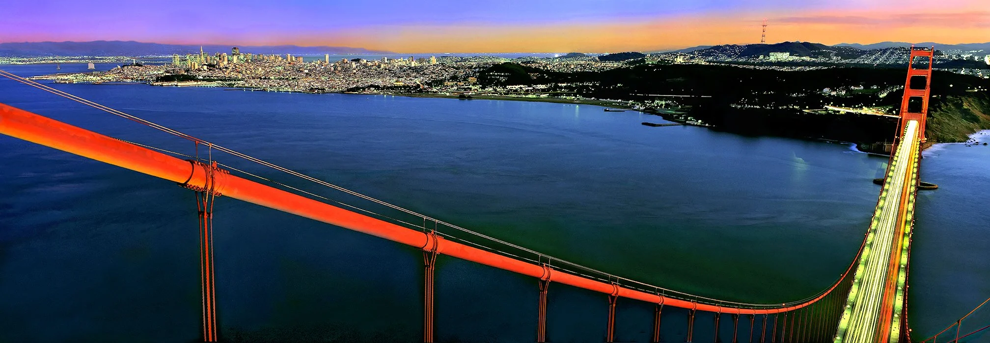 Golden Gate Bridge & San Francisco - PG&E GG Bridge Lighting project - December 1993 - Fujifilm GS6x17 - client: Pacific Gas & Electric