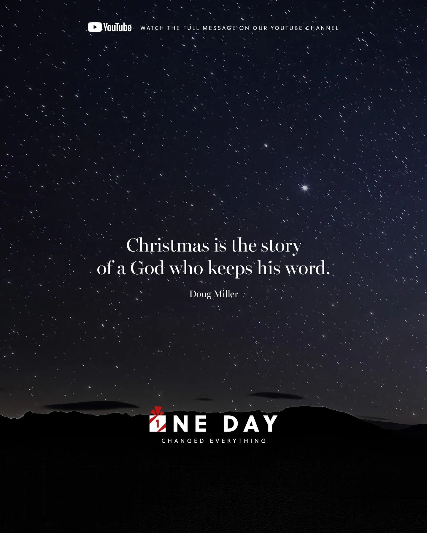 Christmas isn&rsquo;t just a feeling&mdash;it&rsquo;s proof. Proof that God keeps his word. Every prophecy about Jesus, spoken centuries before he was born, came to pass exactly as God said.
ㅤ
And because he kept his word then&mdash;he will keep his 