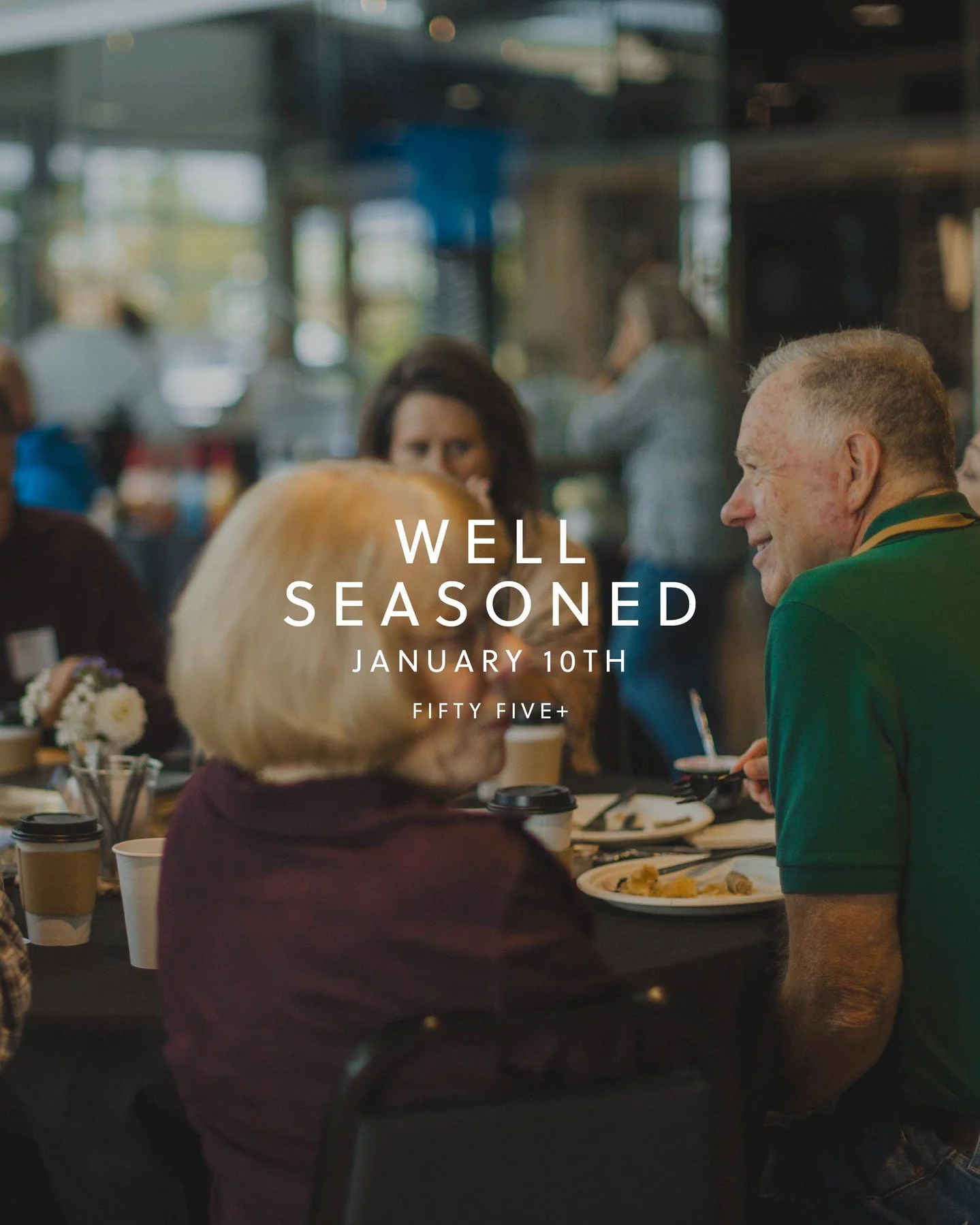 Our Fifty Five+ Ministry is hosting their monthly event called Well Seasoned.
ㅤ
Join them for a morning of line dancing and a great time of connection with others in our Fifty Five+ community!
ㅤ
When: Saturday, January 10th at 9:00 AM
Where: Plum Cre