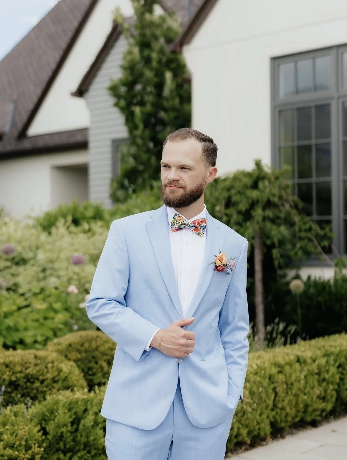 Twenty and Creek Wedding Flowers - Bvilla Photography - Tulipani Floral Studio - Summer Weddings Utah - Sandy Utah Wedding Florist - Groom Floral Pocket Square