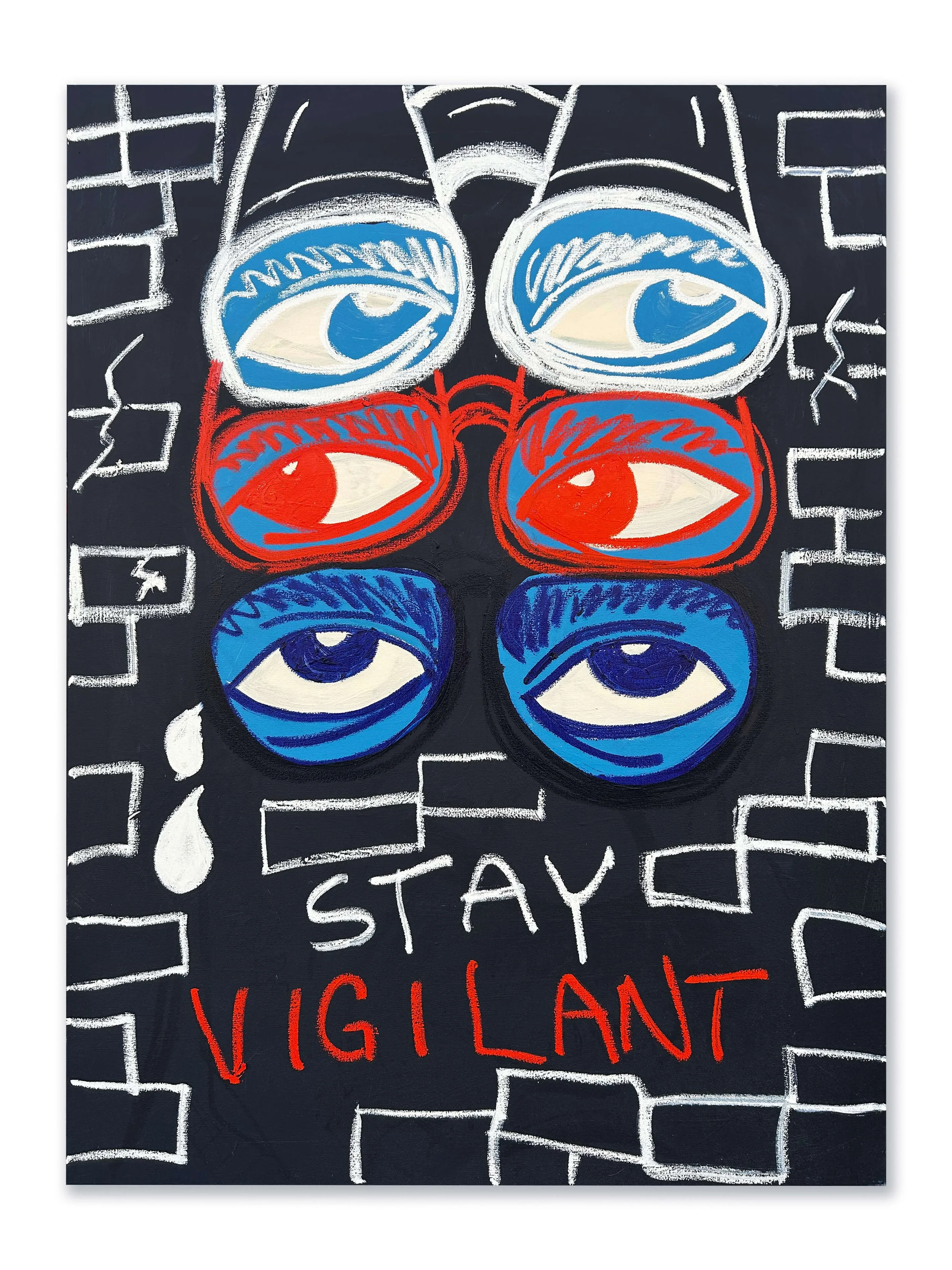 "Neighborhood watch program" - 36" x 48", 2025