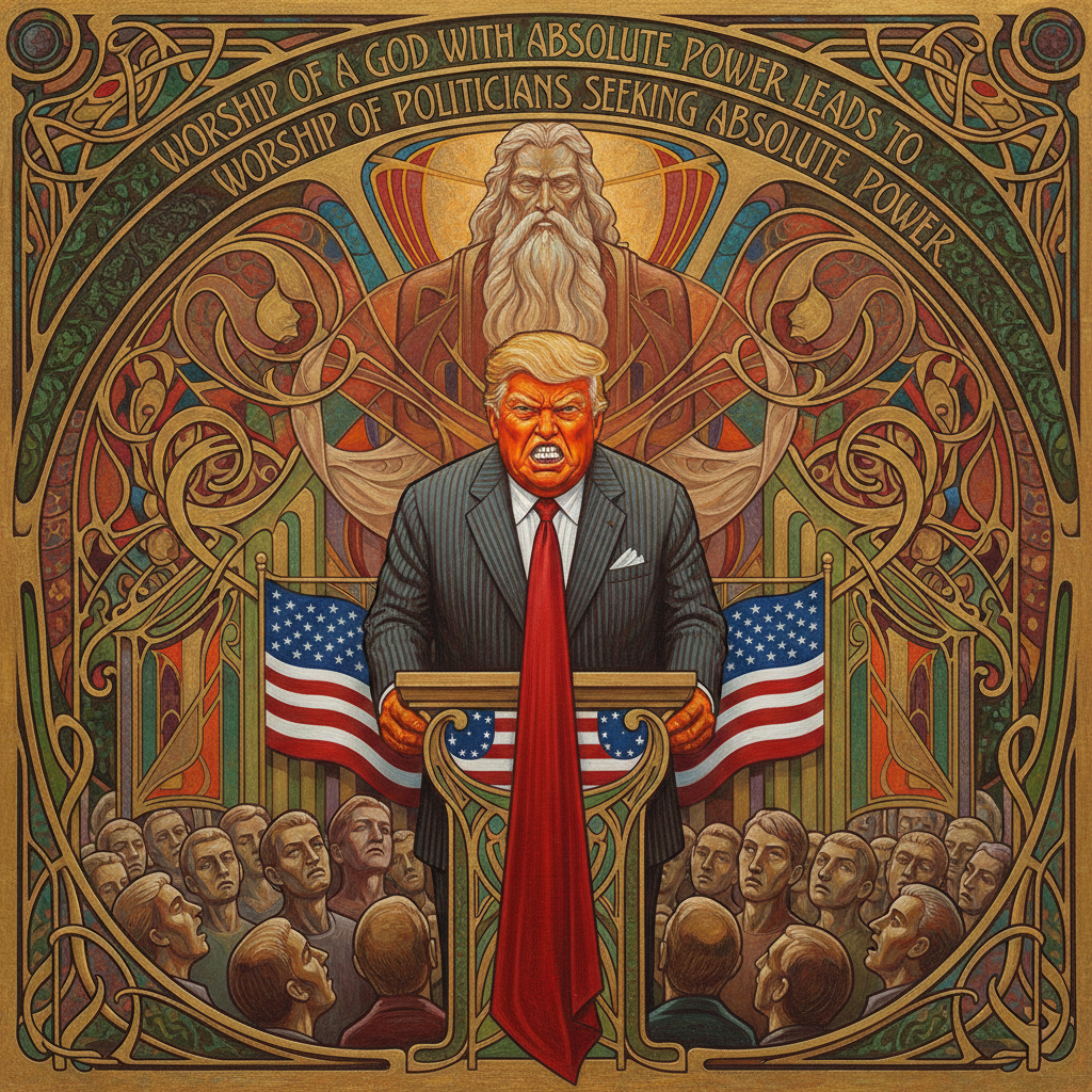Donald Trump and the Christian God Art Nouveau Absolute Power