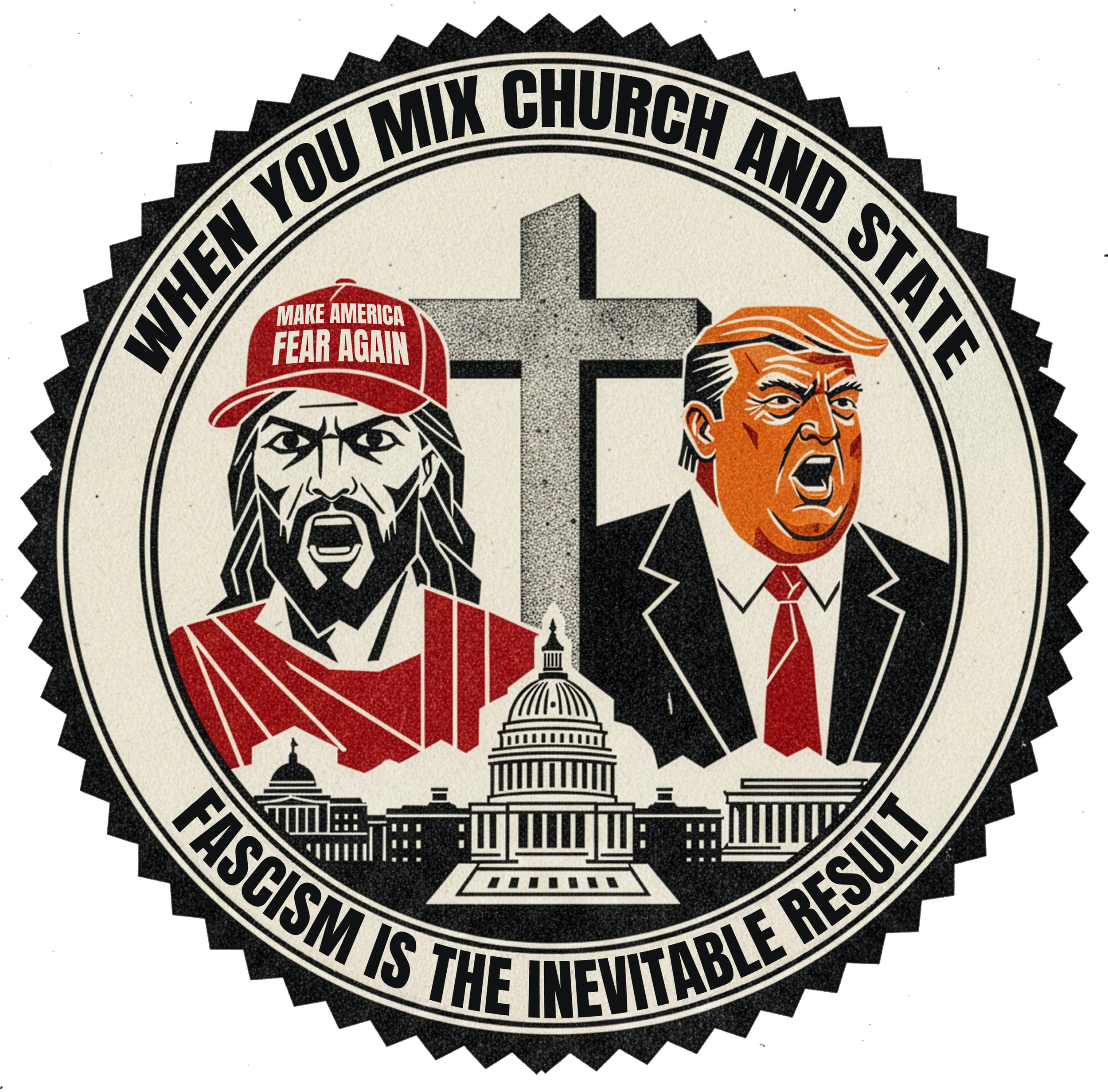 Mix Church and State Fascism with Jesus and Trump