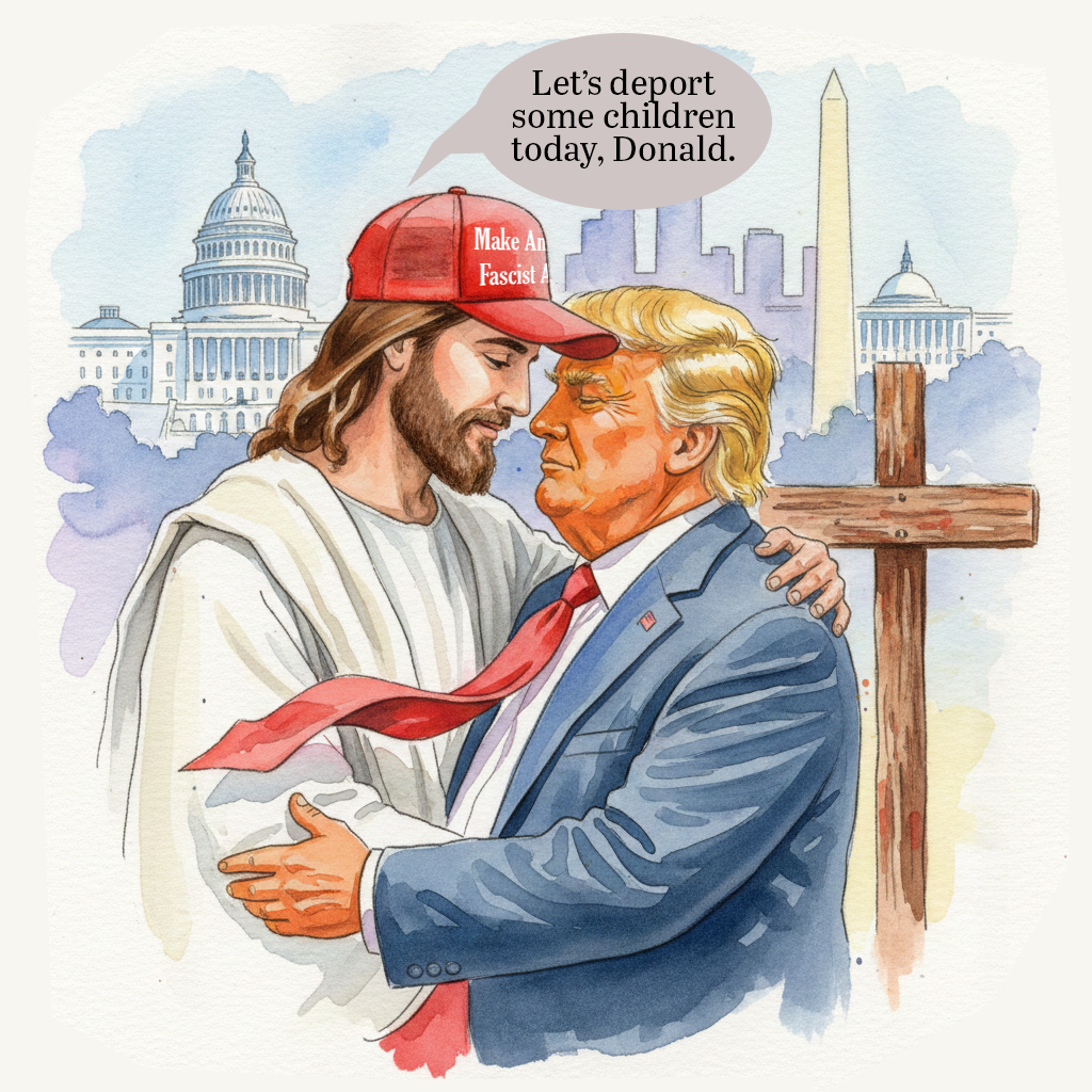 Jesus and Donald Trump deport children Christian morality