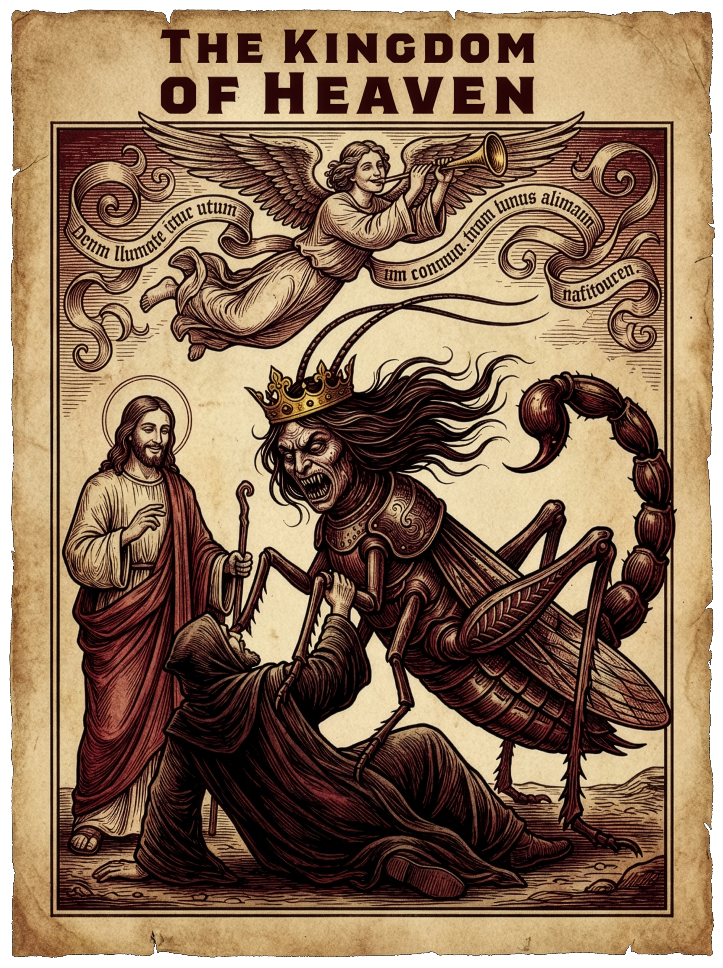 The Kingdom of Heaven under Jesus and the torture monster Abaddon