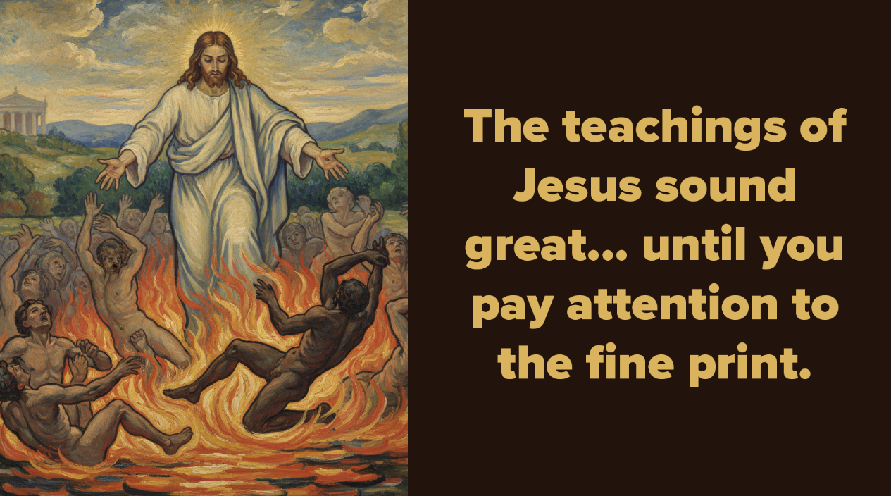The fine print of the teachings of Jesus lake of fire