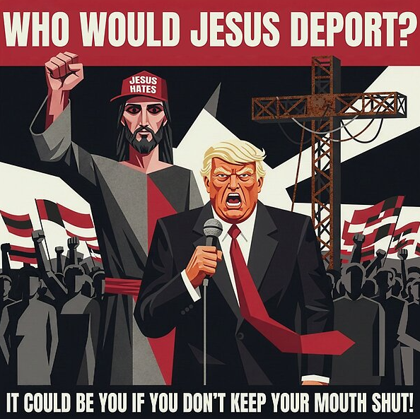 Who Would Jesus Deport? Fascist Christianity sticker