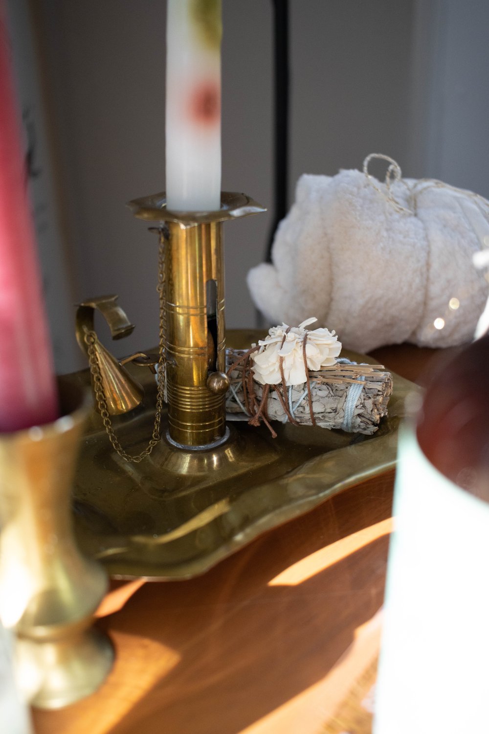 Vintage Almazan Spanish Brass Push-up Candle Holder
