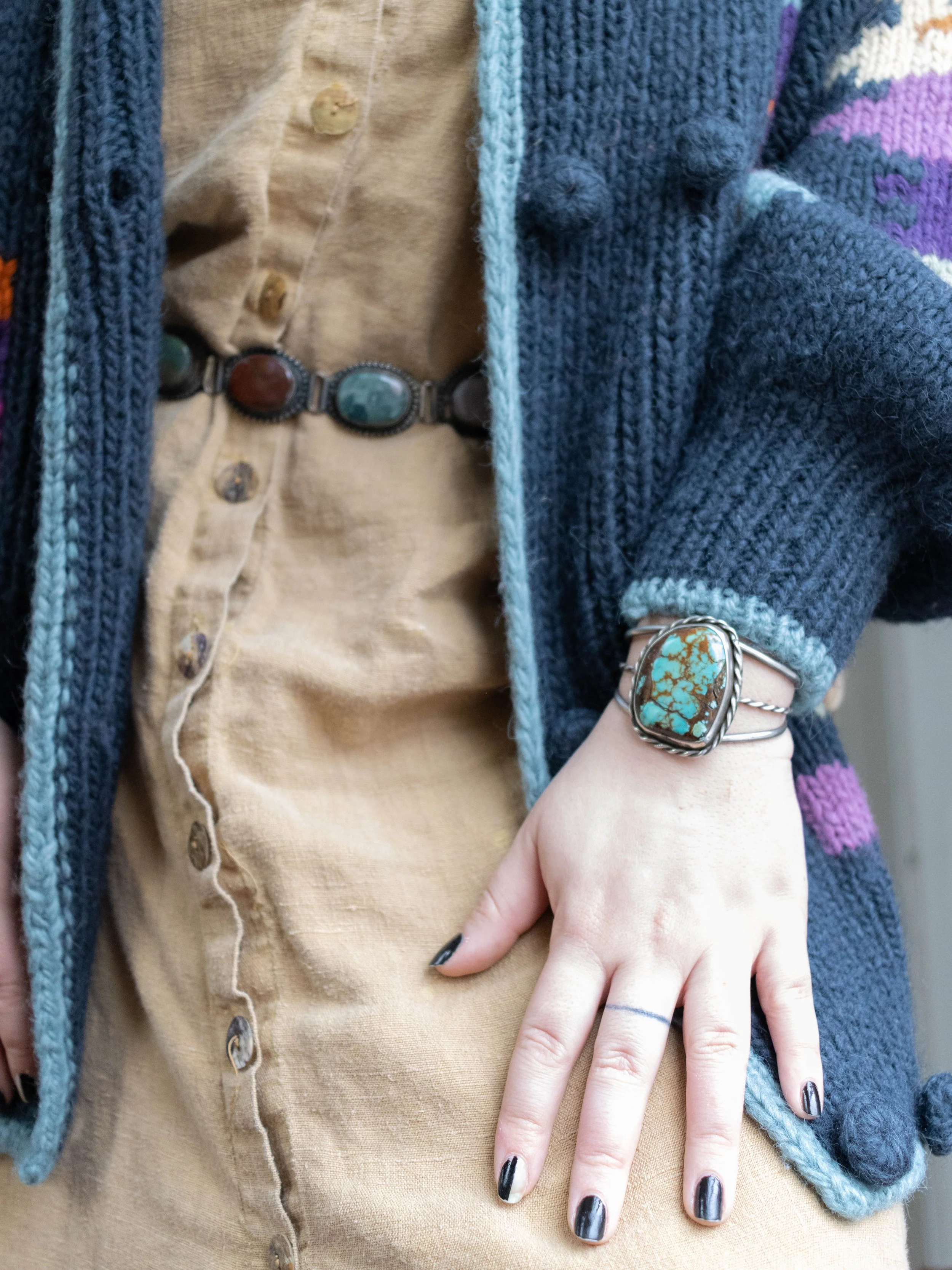 Vintage Old Pawn Native American Turquoise Cuff
