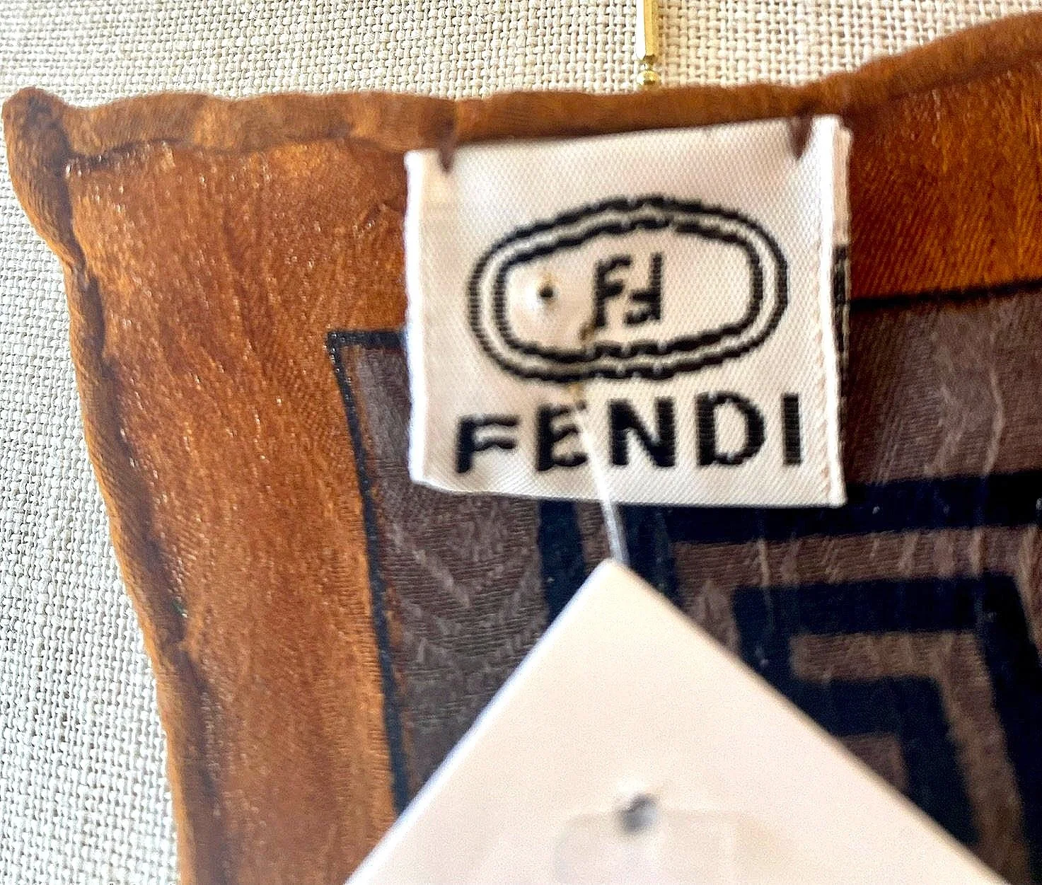 1990s FENDI Greek Jacquard Silk Scarf Shawl Huge 58