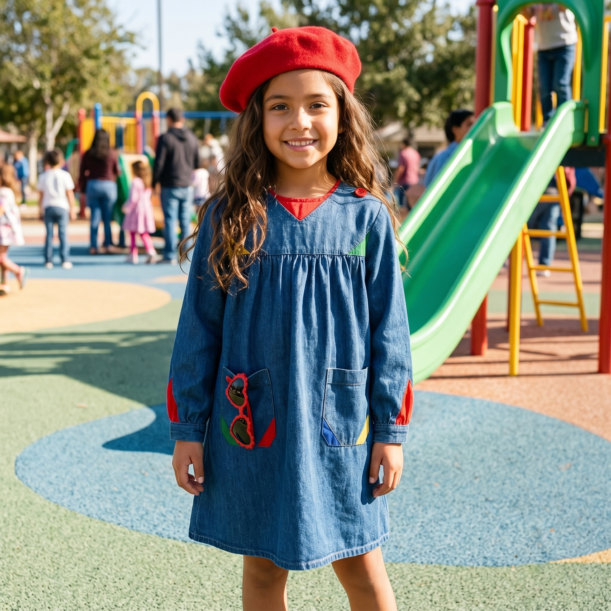 CC Bates Color block denim dress.png