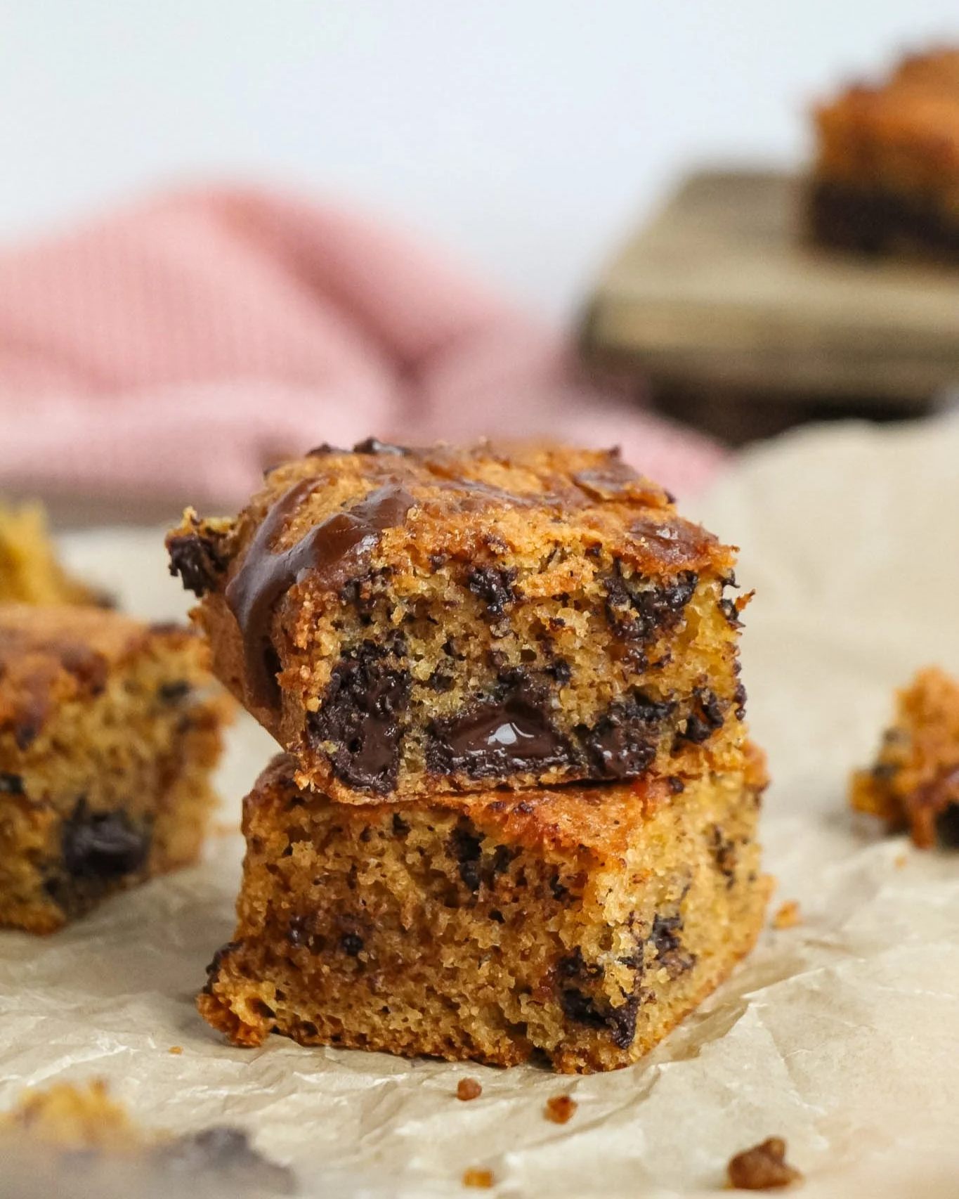 Healthy maple blondies made with almond flour