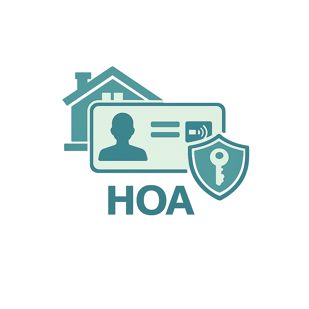 Visitor management icon showing QR code and access approval for gated communities