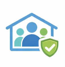 Risk reduction icon representing compliance, incident reporting, and liability management for gated communities